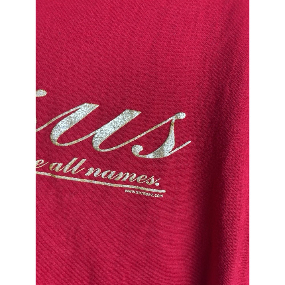 Vintage Jerzees Son Teez T Shirt L Large Red 2004 Gold Name Above All Names 4165 - Picture 5 of 12
